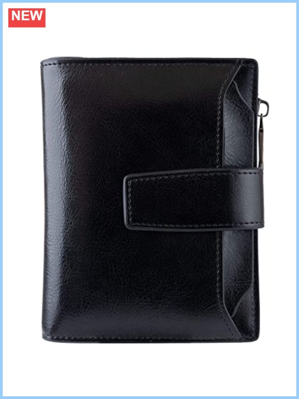 Small Bifold Leather Wallet RFID with ID Window & 11 Card Slots